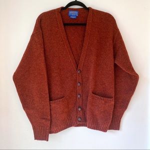 Authentic Pendleton Rust Color Cozy Wool Cardigan